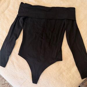 Black Off-Shoulder Bodysuit